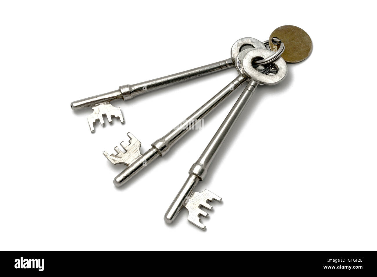 A bunch of old keys isolated on white background Stock Photo Alamy