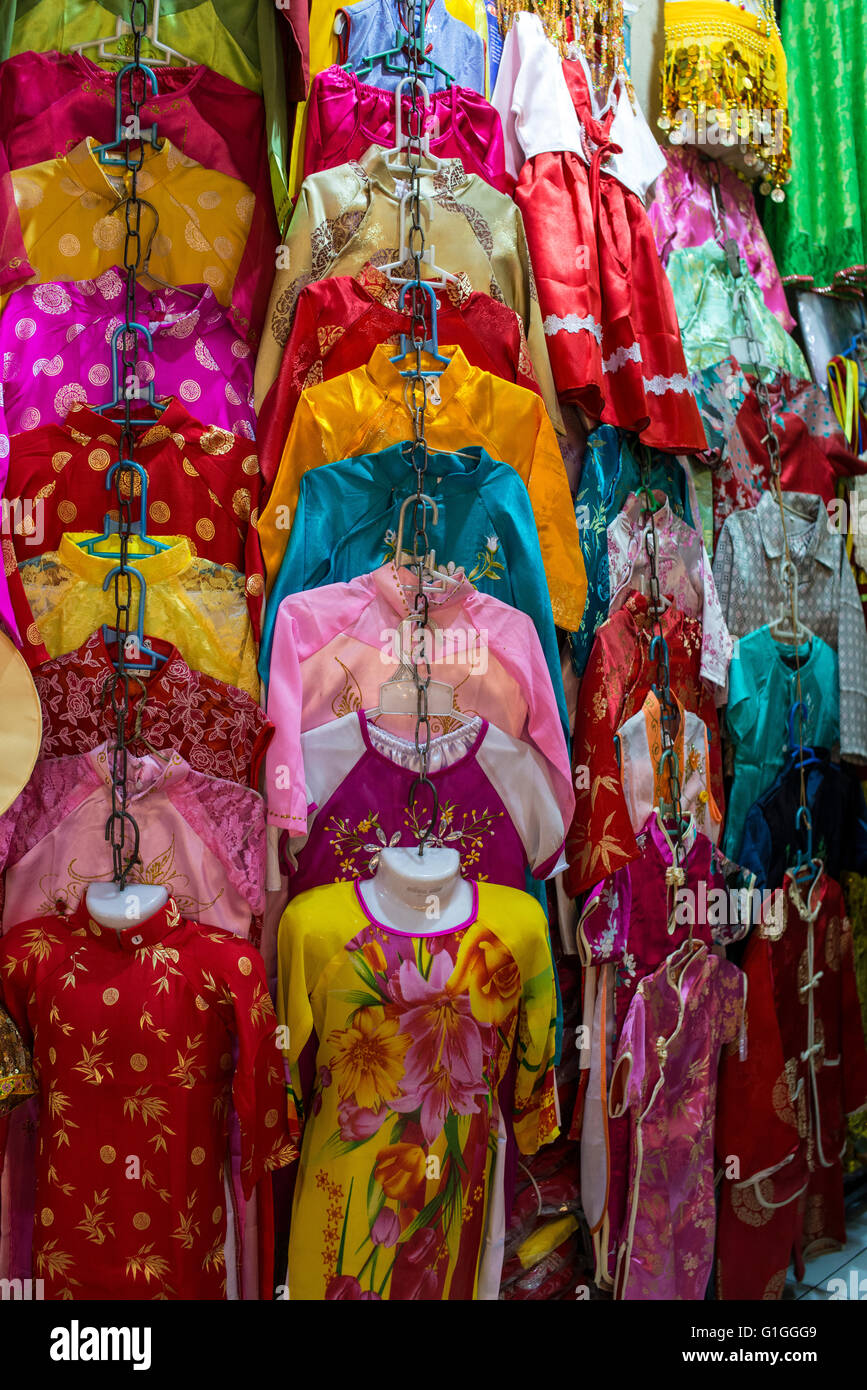 Silk dresses, Hanoi Stock Photo