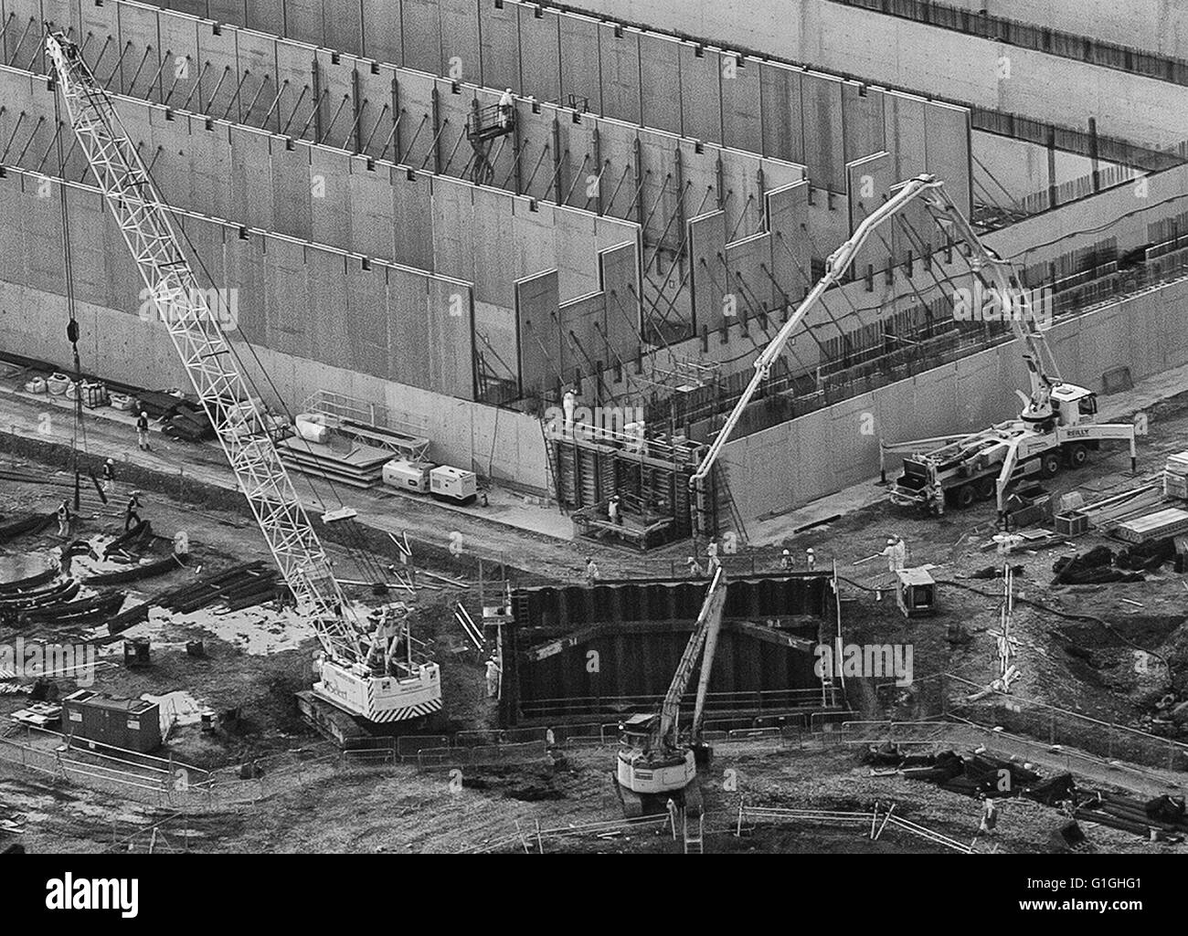 Aerial photo of new development at Davyhulme Waste Water Works Stock