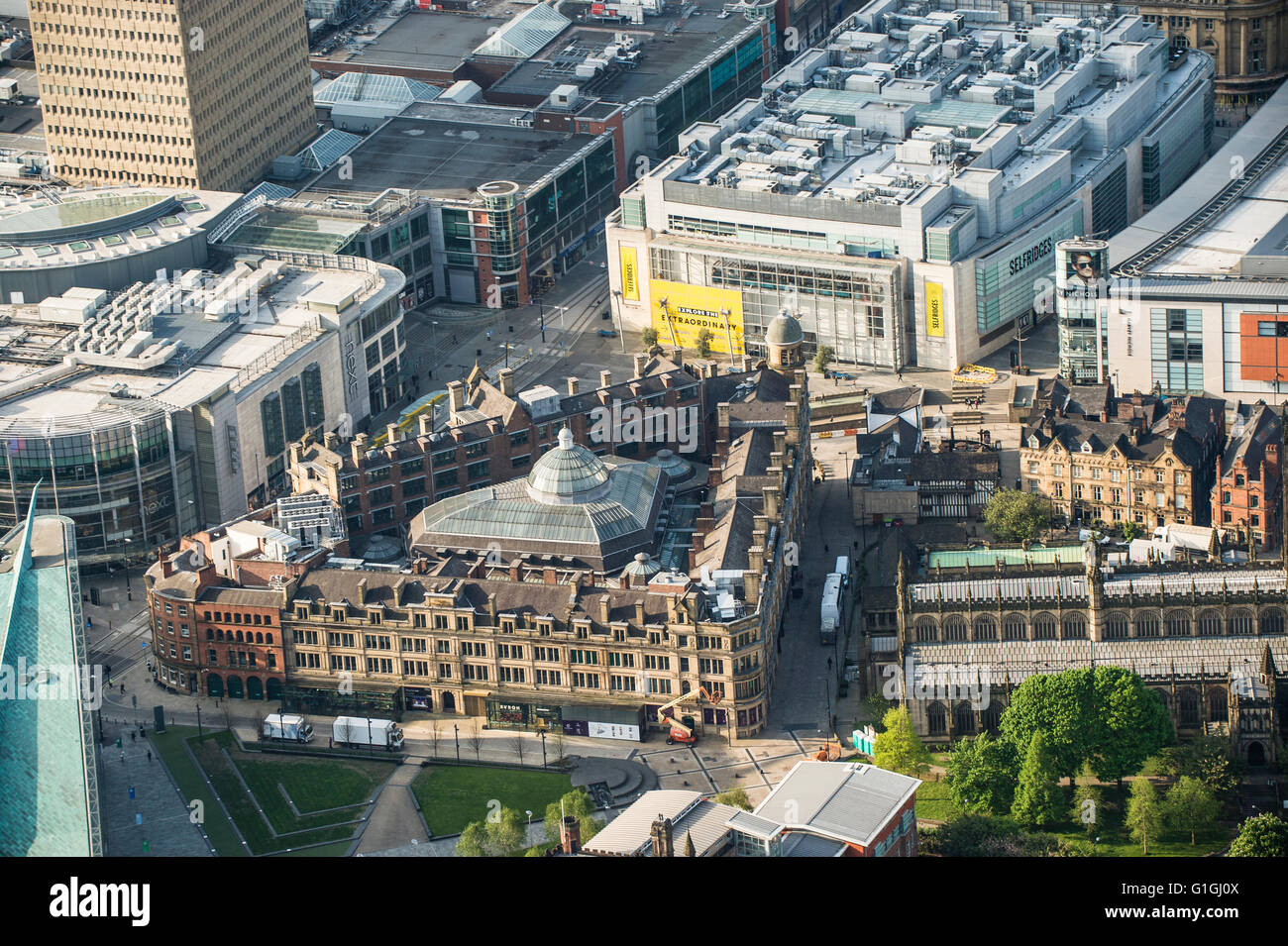 Aerial photo of Manchester Corn Exchange, Arndale Centre, Exchange