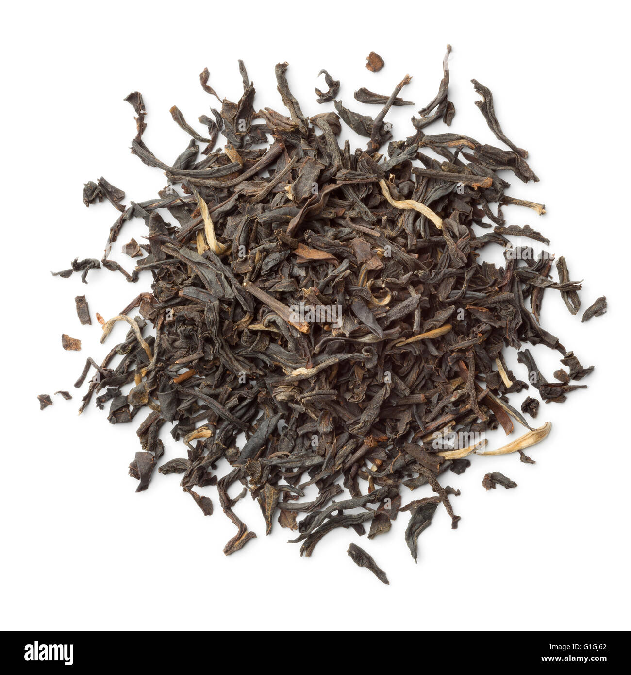 Heap of Nan-Yu tea on white background Stock Photo