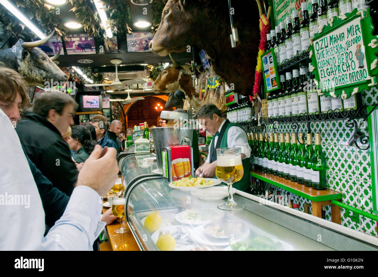 Typical bar. Main Square, Madrid, Spain Stock Photo Alamy
