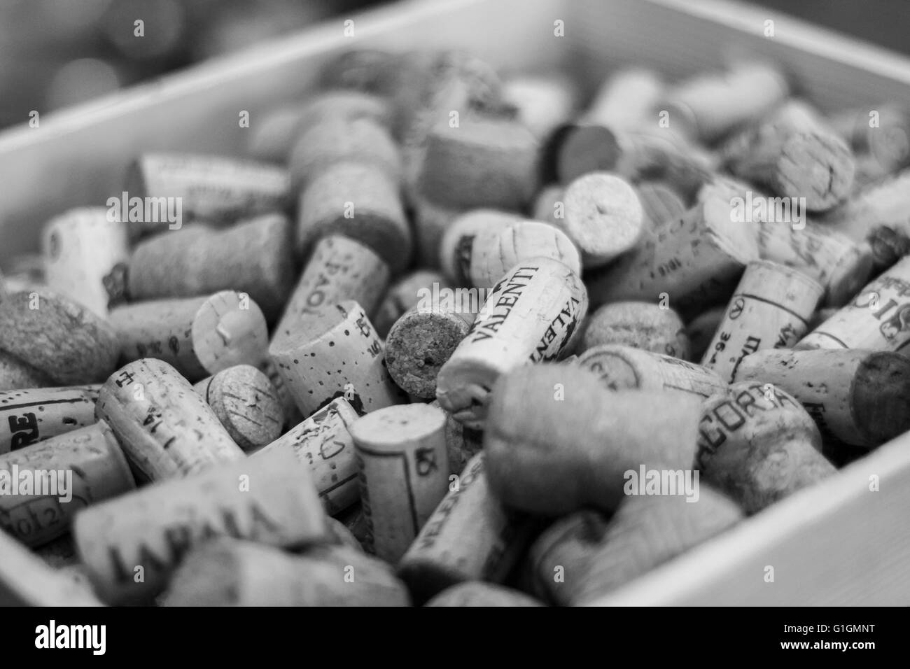 Black and white corks Stock Photo