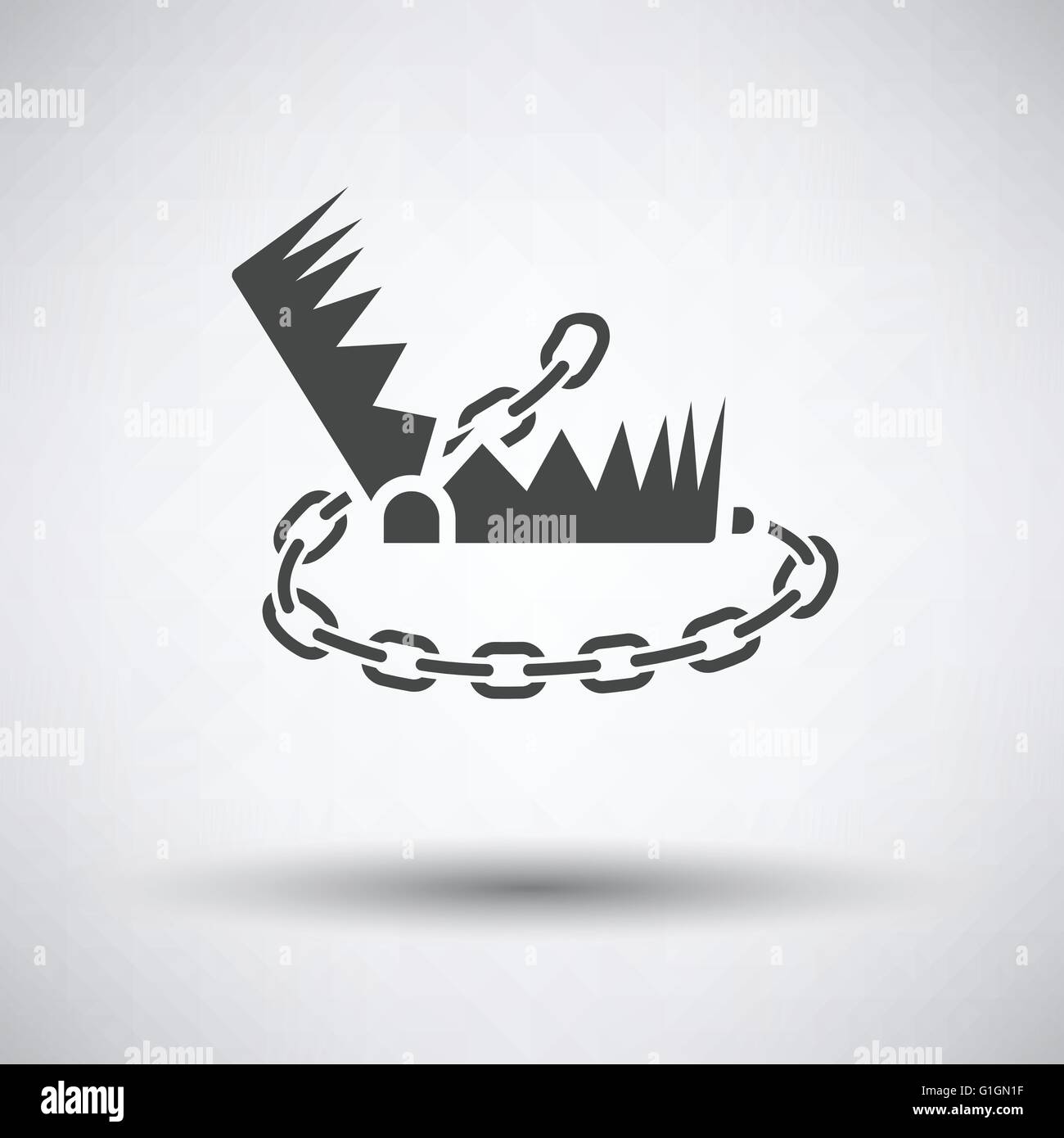 Bear hunting trap icon on gray background with round shadow. Vector ...