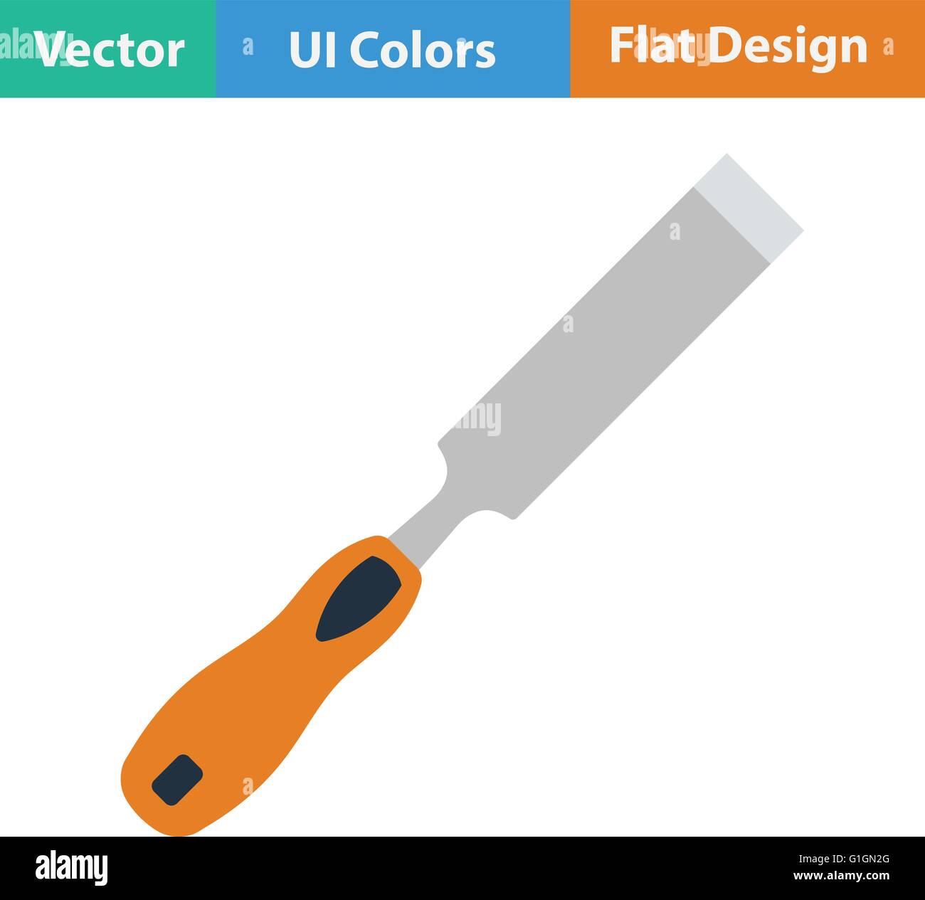 Flat design icon of chisel in ui colors. Vector illustration Stock ...