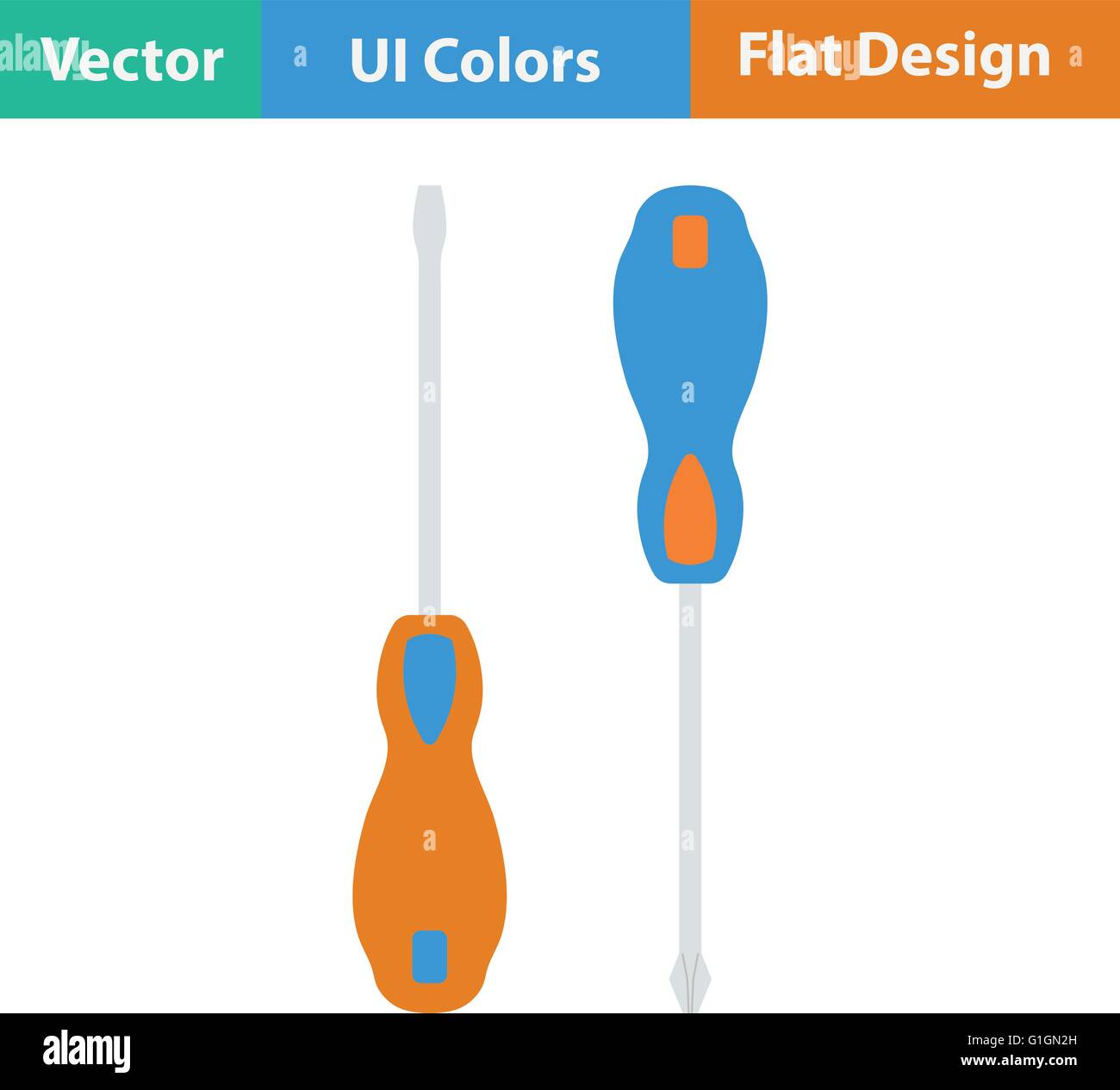 Flat design icon of screwdriver in ui colors. Vector illustration Stock ...