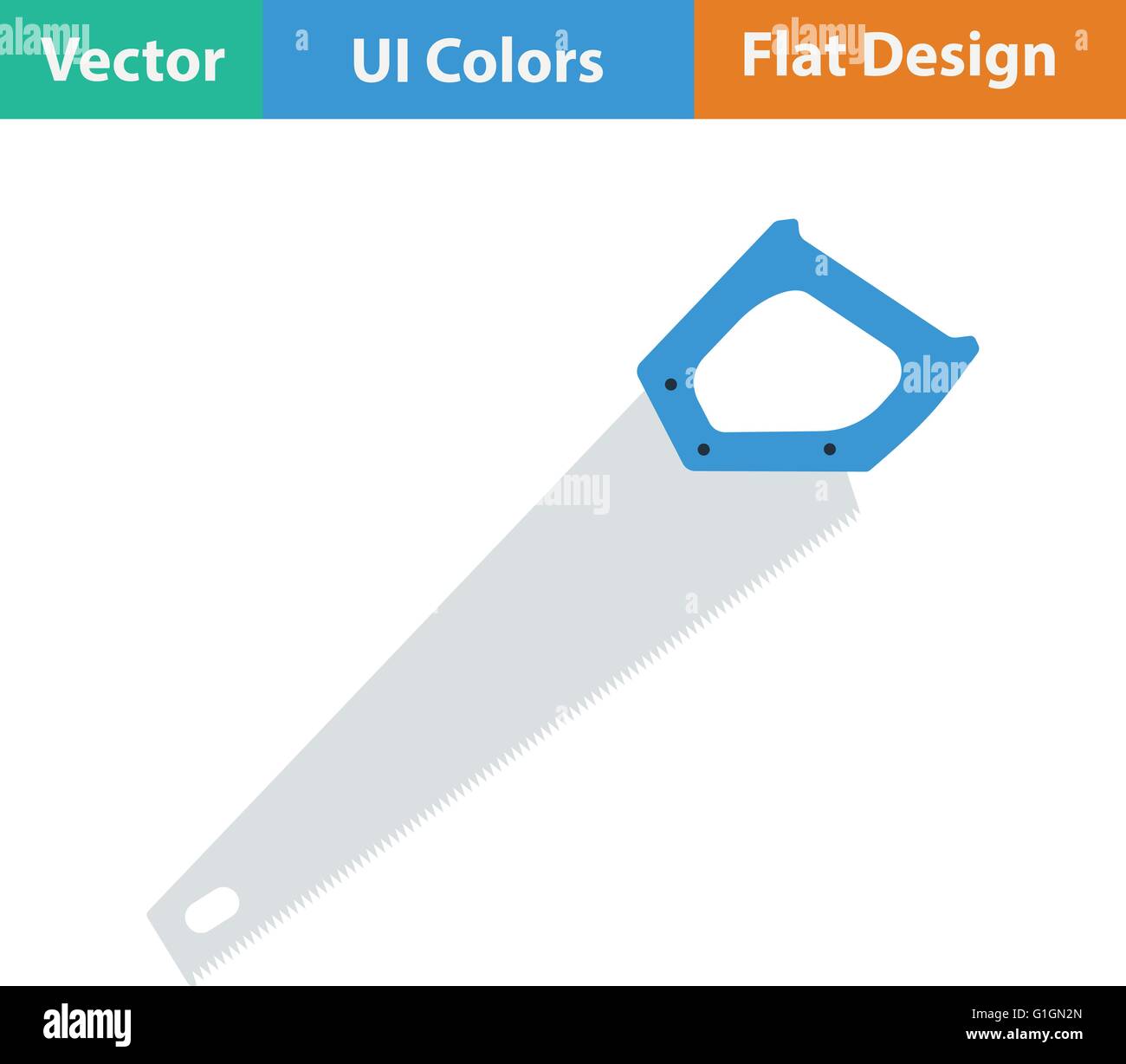 Flat design icon of hand saw in ui colors. Vector illustration Stock ...