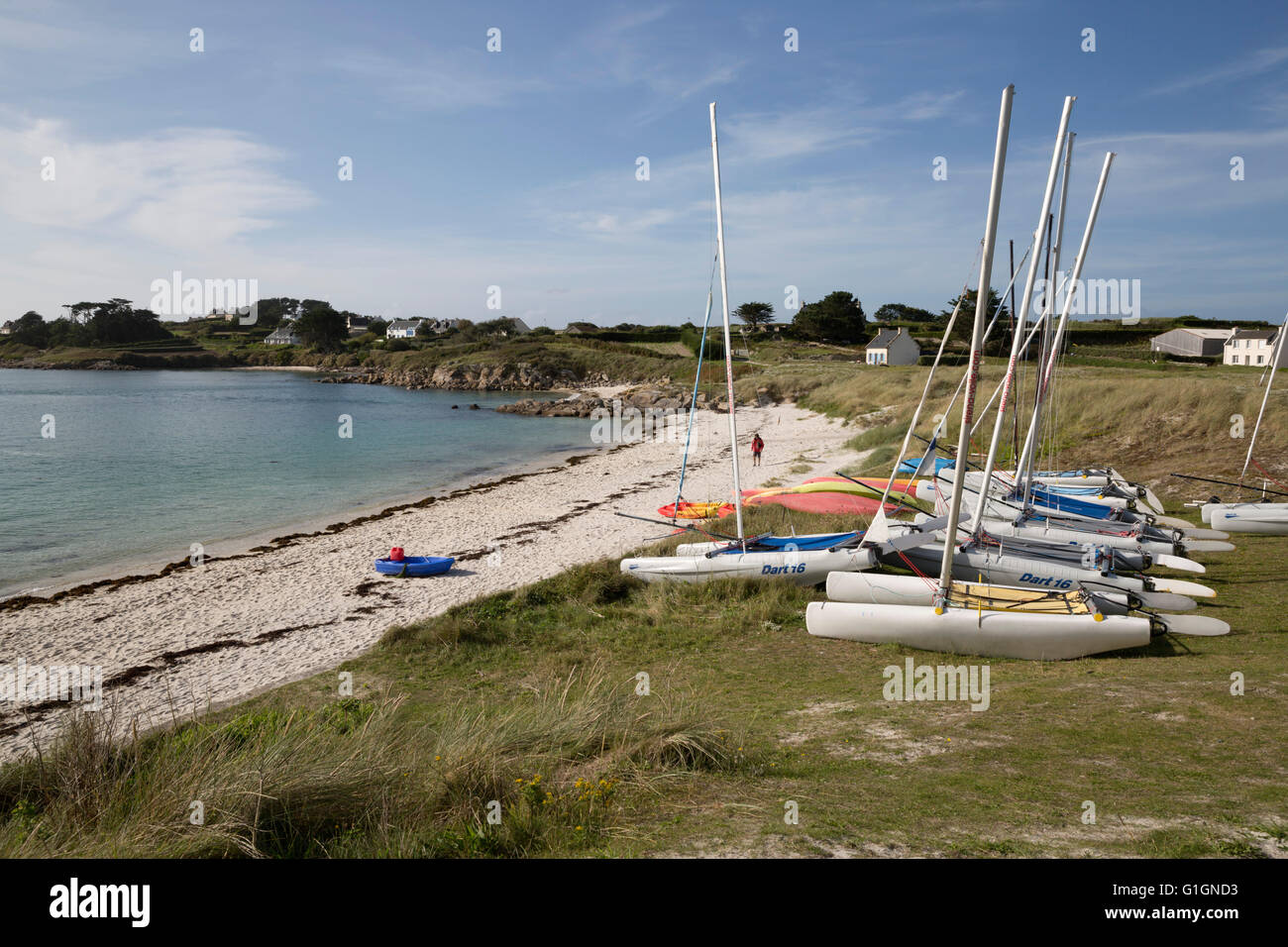 Porz an Iliz beach in south east of island, Ile de Batz, near Roscoff, Finistere, Brittany, France, Europe Stock Photo