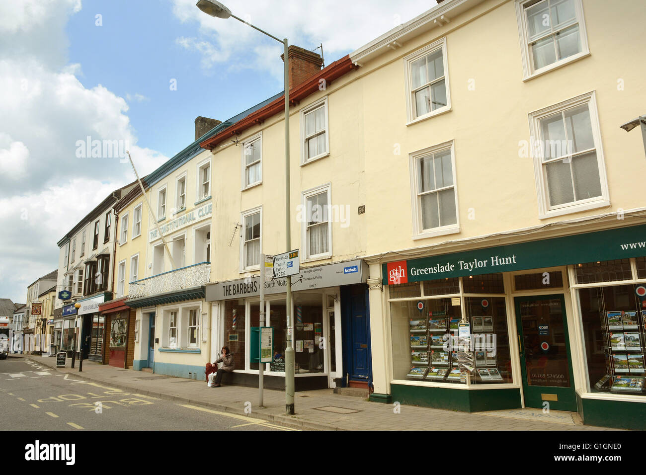 South Molton North Devon Traditional Market Town Broad Street Stock
