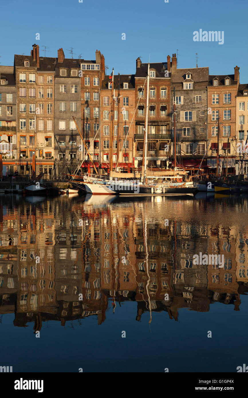 Saint Catherine Quay in the Vieux Bassin, Honfleur, Normandy, France, Europe Stock Photo