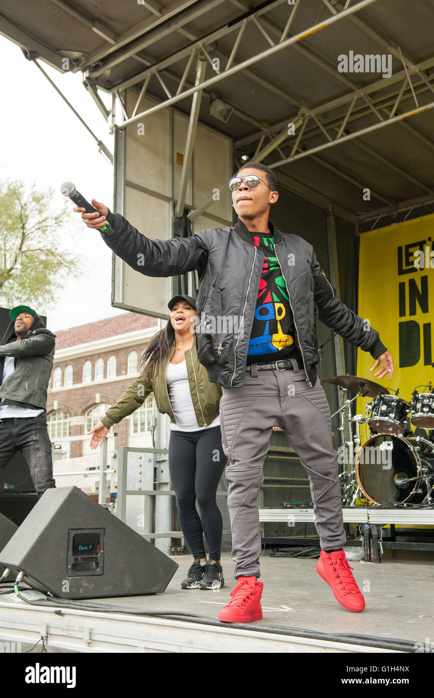 Philadelphia, Pennsylvania, USA. 15th May, 2016. YAZZ 'The Greatest', (Hakeem Lyon from the tv show 'Empire') performs at the ADL's Walk Against Hate event held at the Navy Yard in Philadelphia Pa © Ricky Fitchett/ZUMA Wire/Alamy Live News Stock Photo