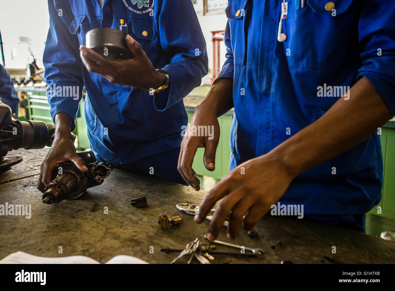 Students of the Automechanical course assemble starter motor during ...