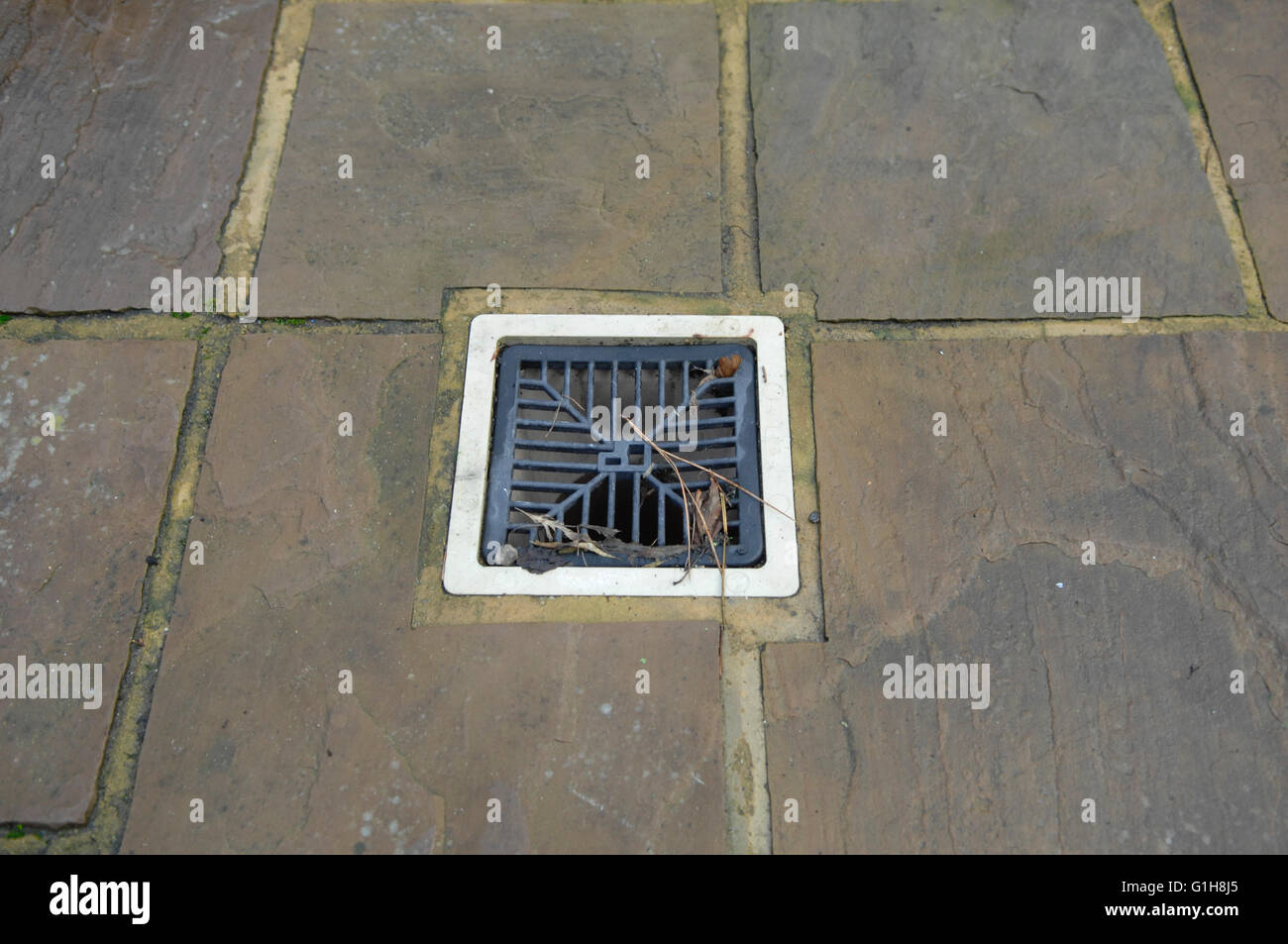 Drain in the floor for excess water after rainfall in Sandwich - Kent