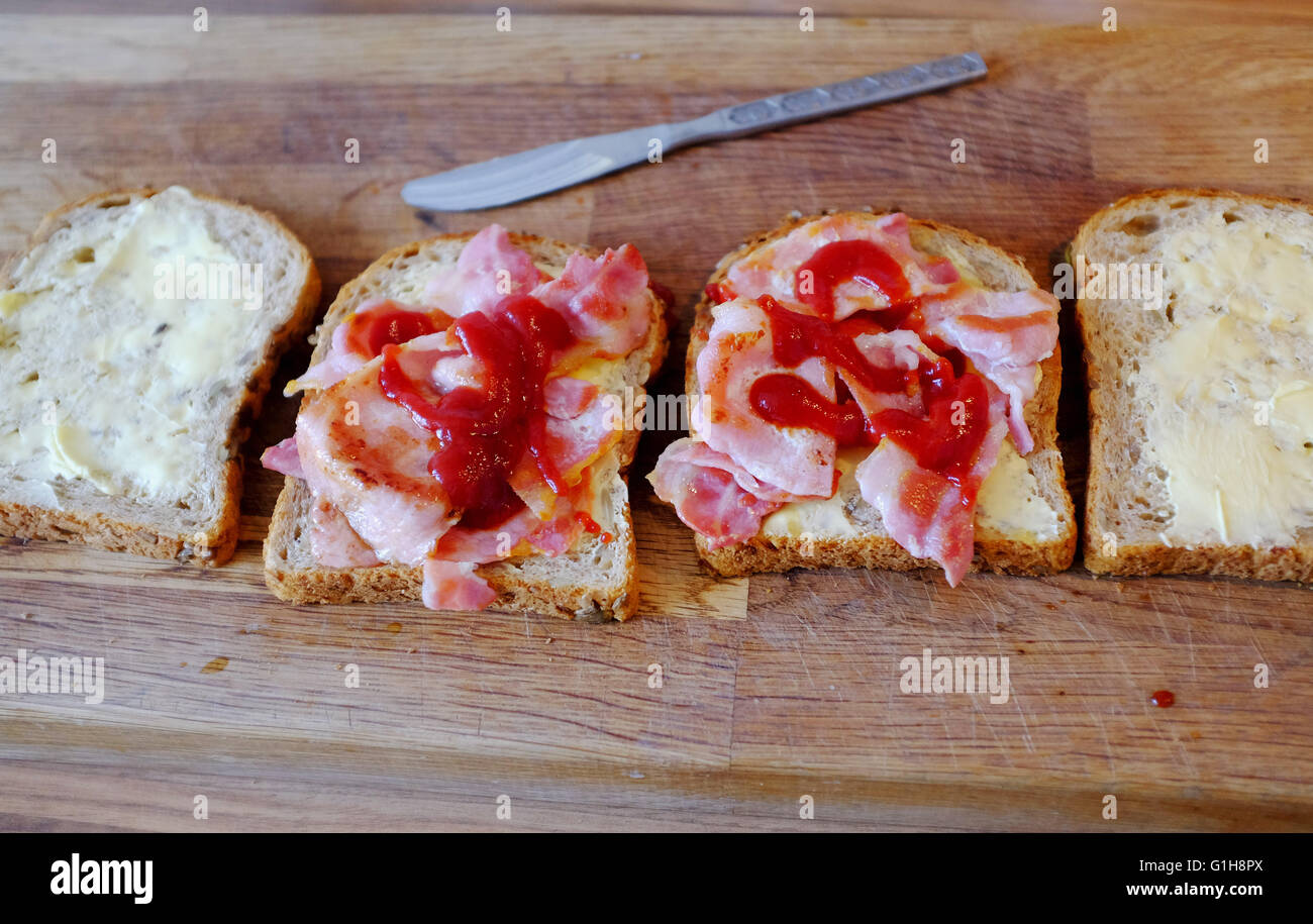 Bacon sandwich brown sauce hires stock photography and images Alamy