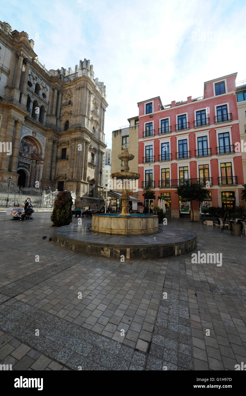 square,Bishop´s Residence, Malaga Centre Stock Photo