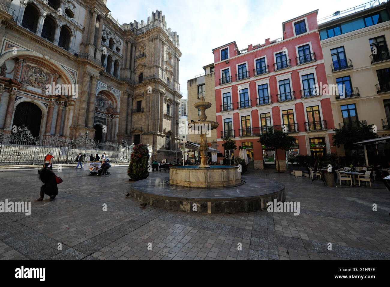 square,Bishop´s Residence, Malaga Centre Stock Photo