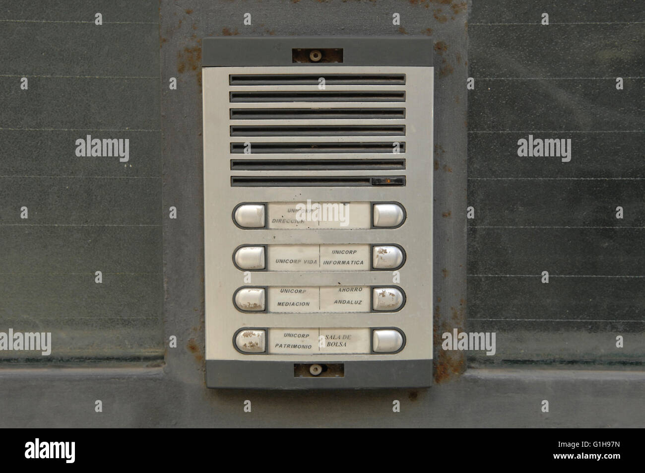 intercom,building,Malaga, city centre Stock Photo