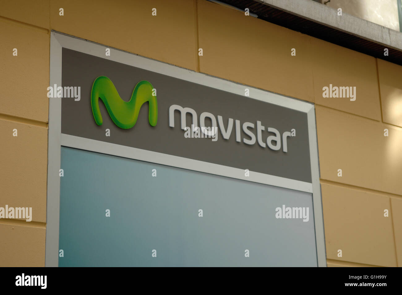 telecommunication, shop, Movistar,Malaga Stock Photo