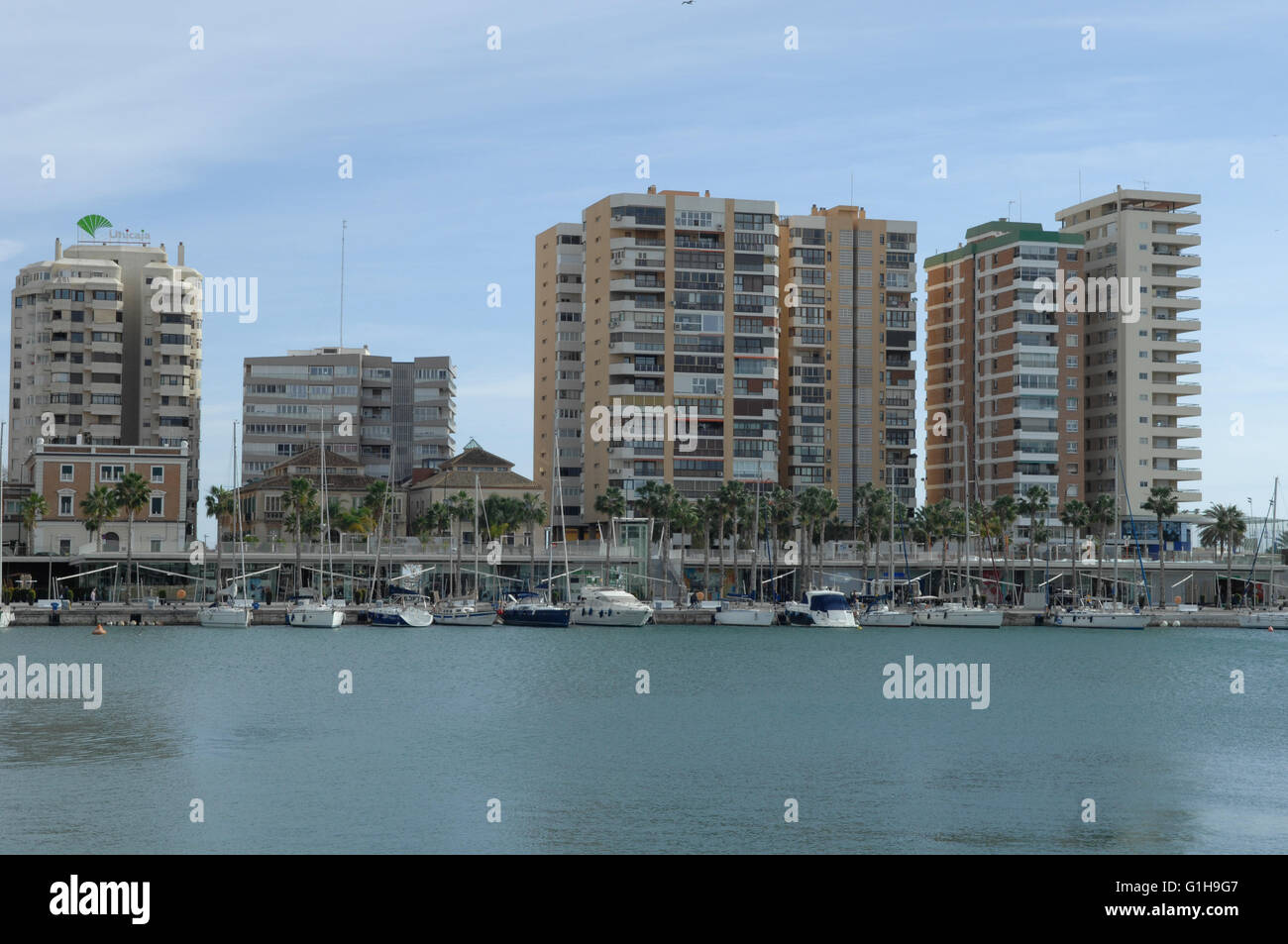 yatch, yachts, harbor, harbour,Malaga Stock Photo
