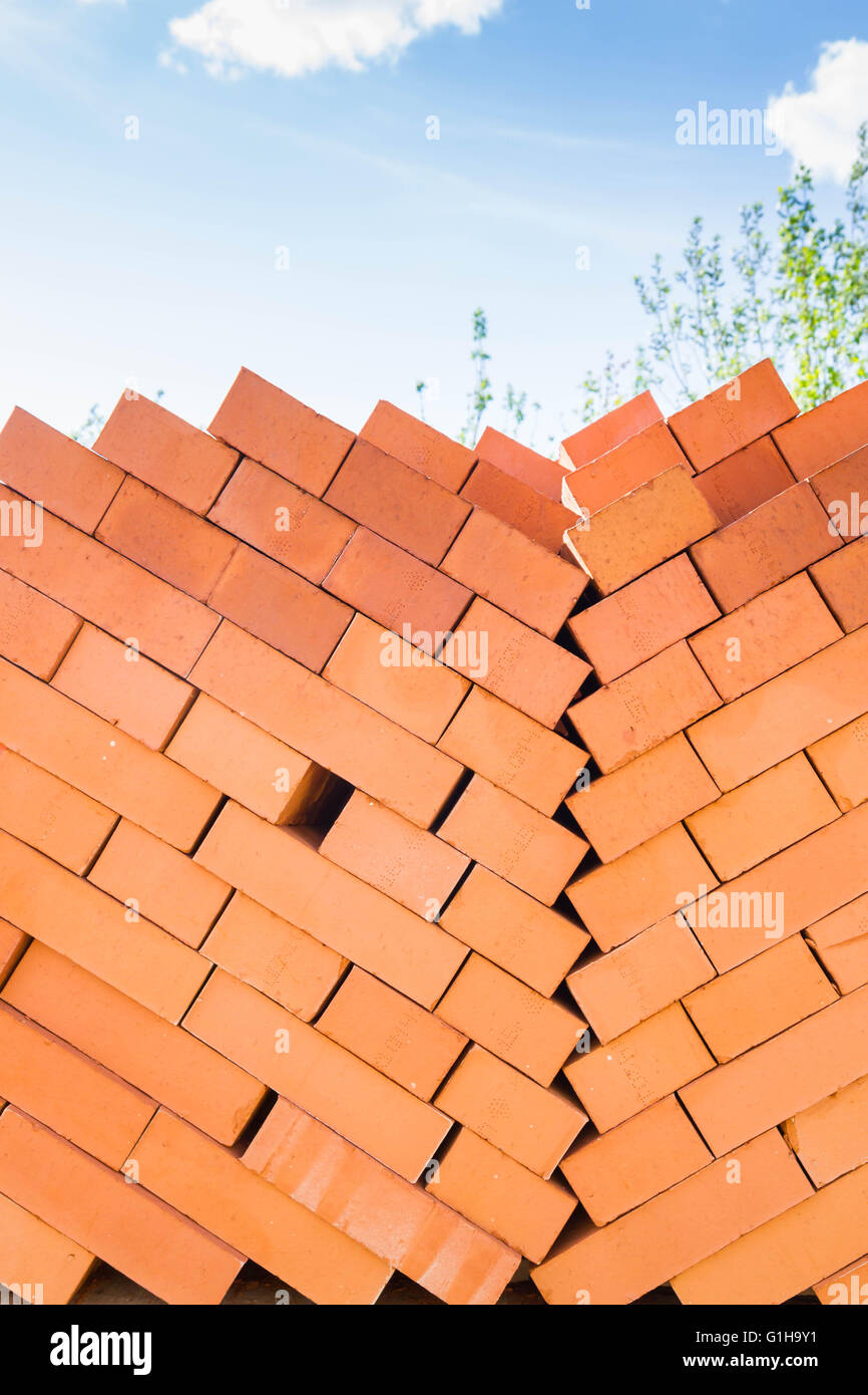 Building material brick for sale on open basis of the building Stock