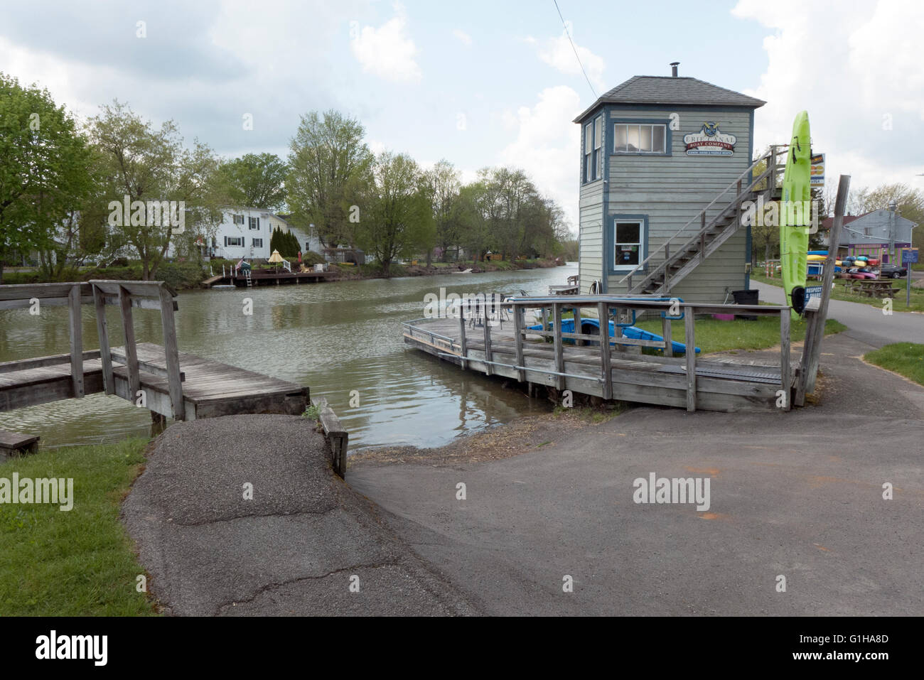Erie Canal boat launch, Fairport NY USA Stock Photo Alamy