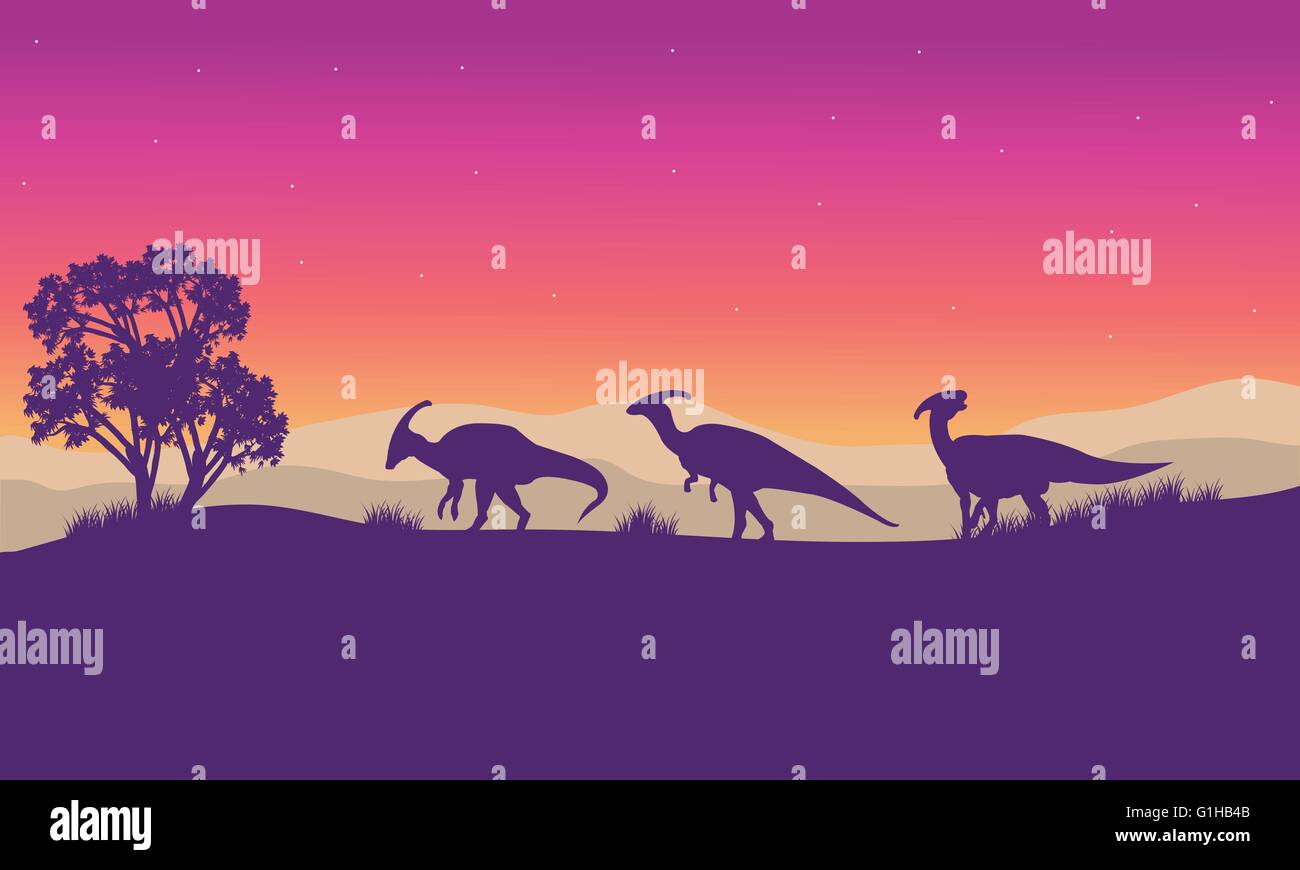 Silhouette of parasaurolophus lined Stock Vector Image & Art - Alamy