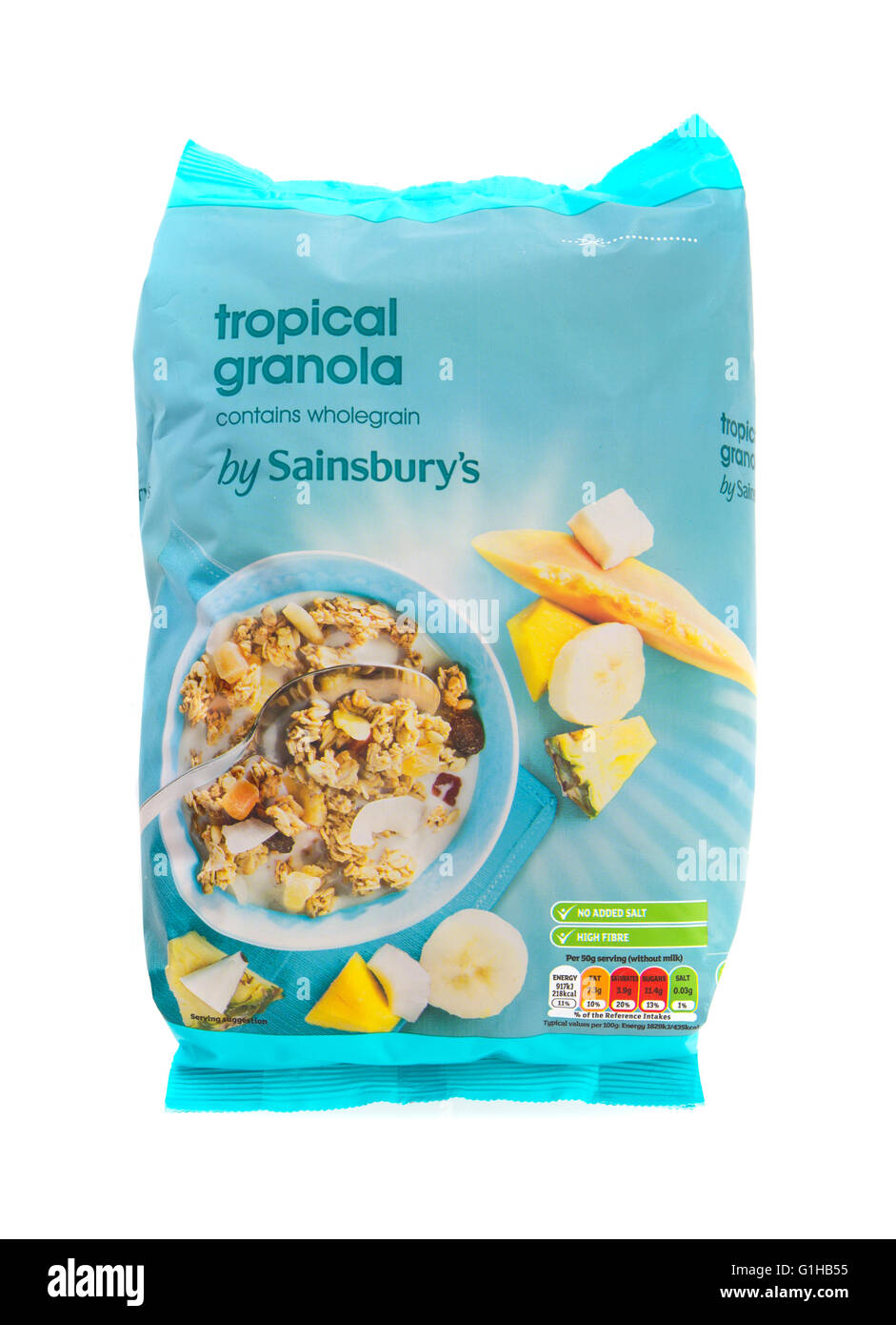 Sainsburys Tropical Granola on a white background Stock Photo Alamy