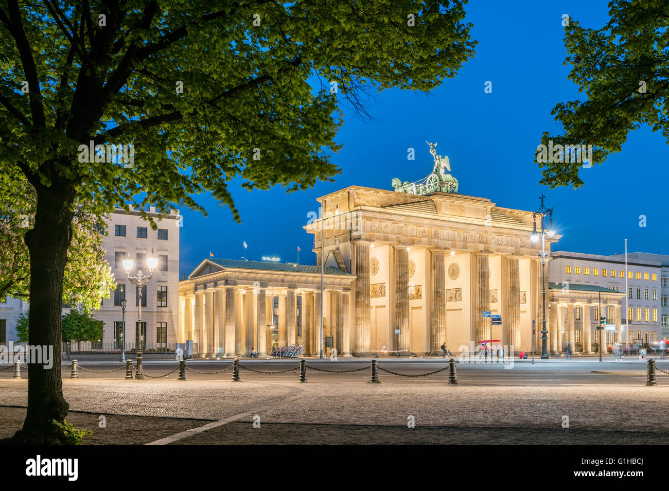 Brandenburg Gate in the evening in Berlin Germany Stock Photo