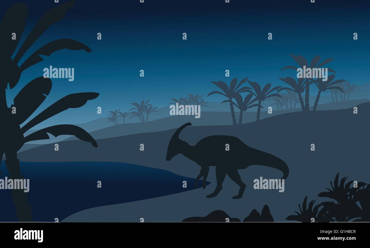 Silhouette of single parasaurolophus Stock Vector Image & Art - Alamy