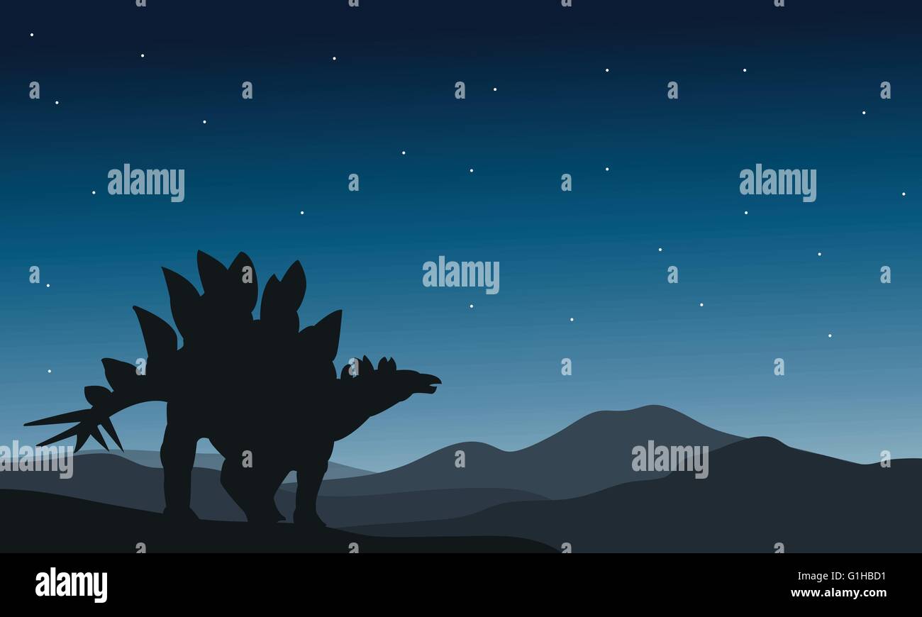 Beautiful silhouette stegosaurus Stock Vector Image & Art - Alamy