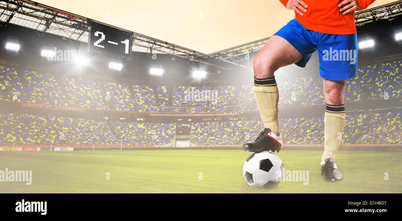 soccer or football player on stadium Stock Photo Alamy