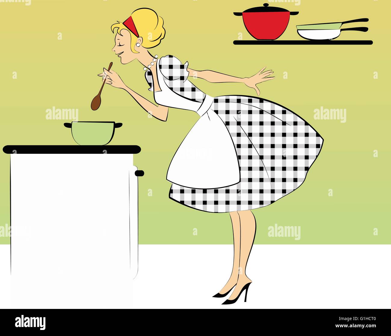 1950s housewife cooking hi-res stock photography and images - Alamy