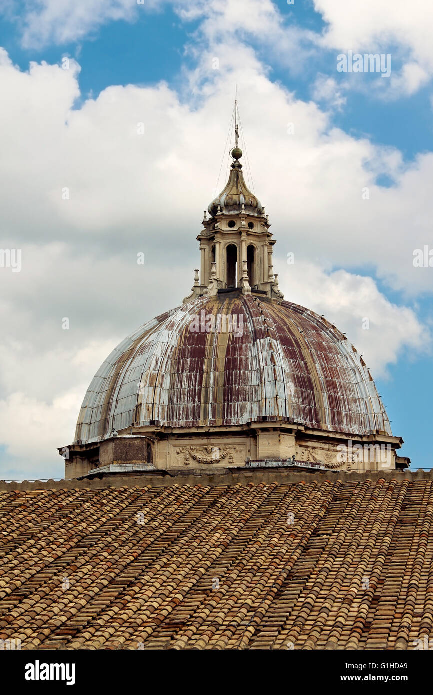 dome on top of Saint Peter's Basilica, Vatican, Rome, Italy Stock Photo