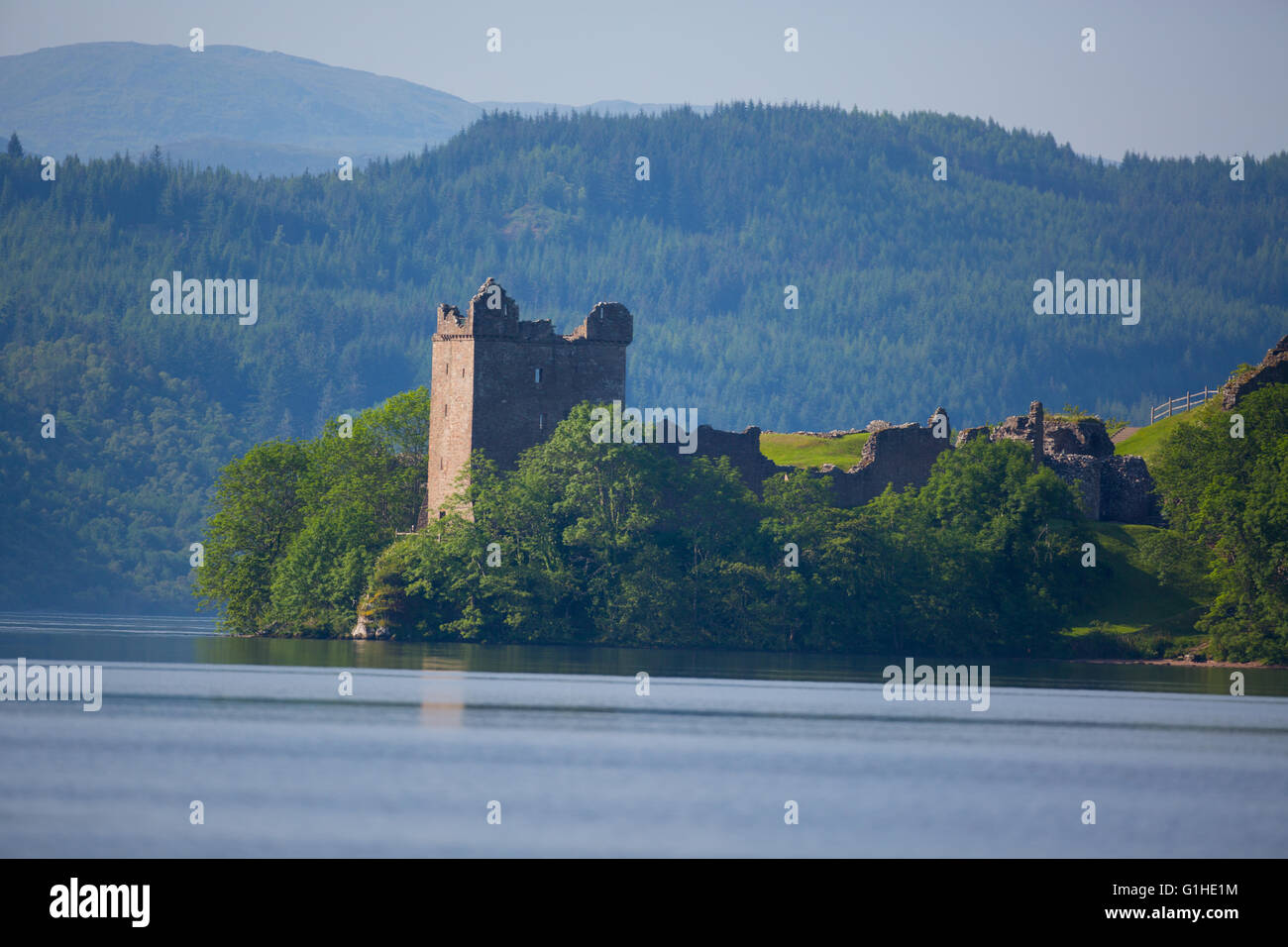 Urquhart Castle on Loch Ness, Inverness shire, Scotland Stock Photo