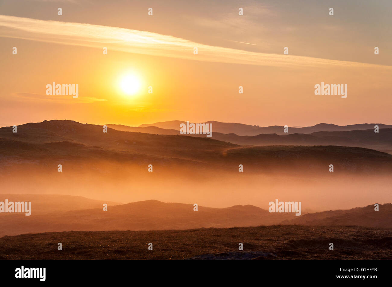 Sunrise dawn at Rosbeg County Donegal Ireland Stock Photo