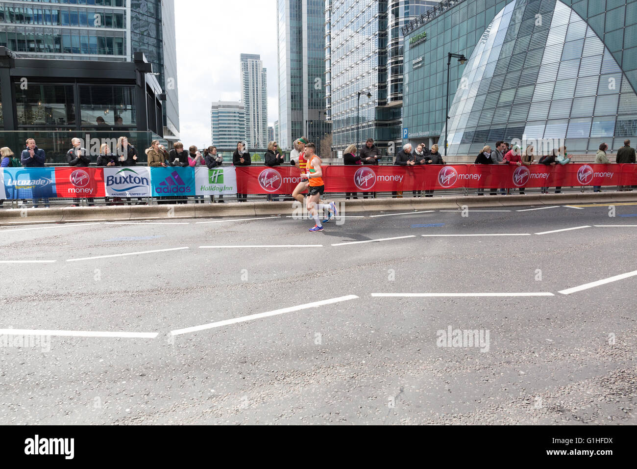 Club runners at the London Marathon 2016 Stock Photo