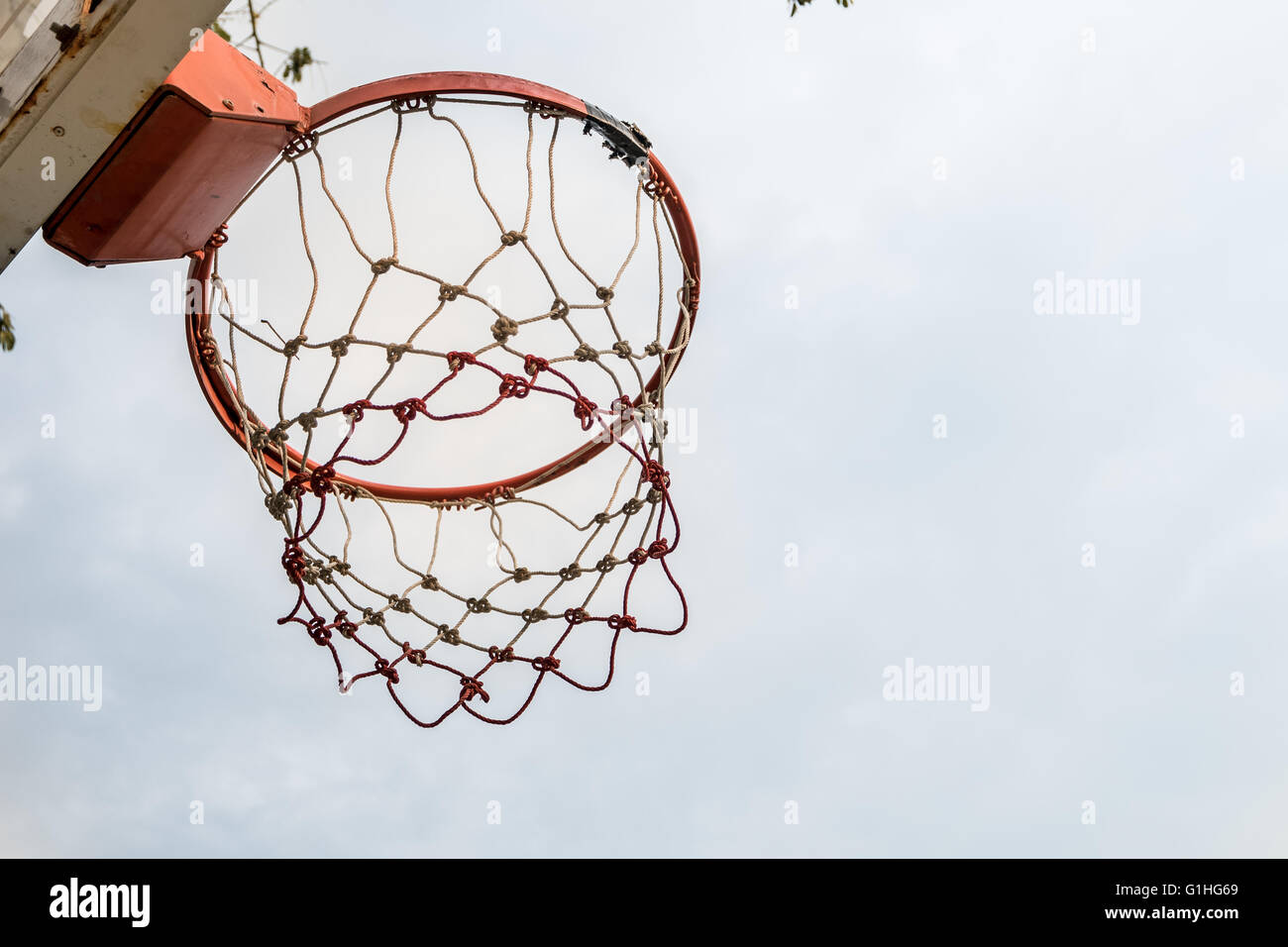 A basketball hoop with a nice sky. Stock Photo