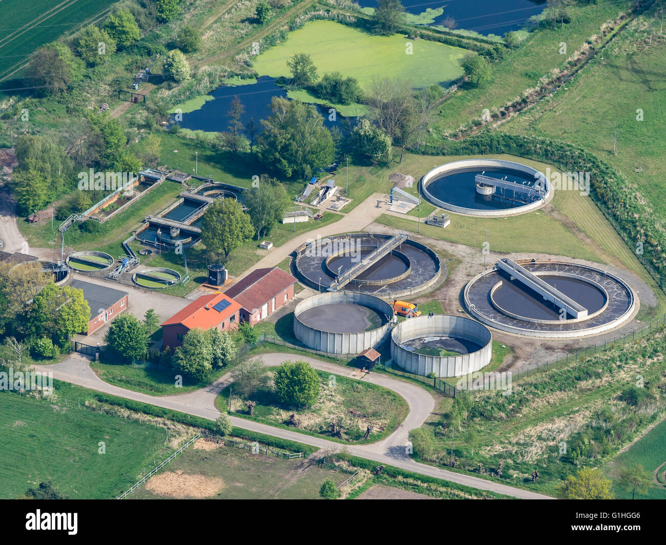 Waste water treatment plant, near Celle, Germany Stock Photo Alamy