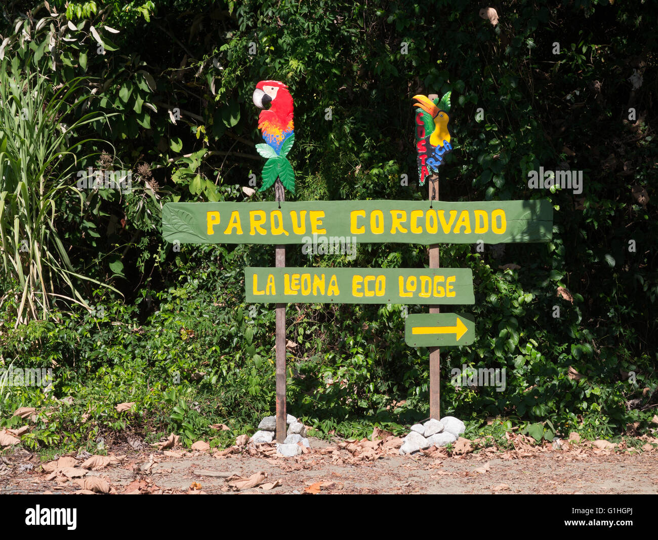 Entrance to Corcovado National Park in Costa Rica Stock Photo