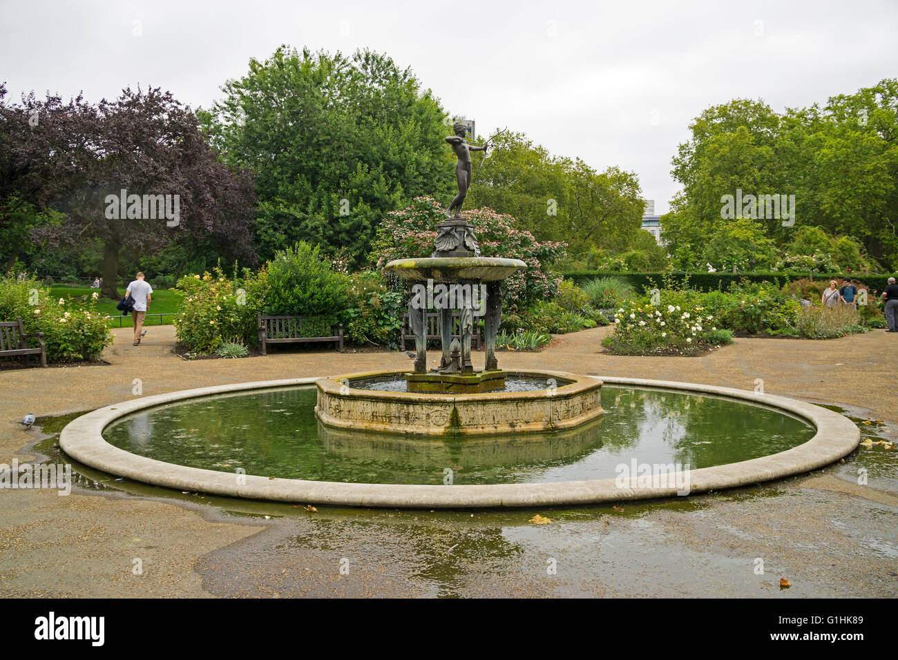 Artemis Fountain in Hyde Park, London on a cloudy day Stock Photo