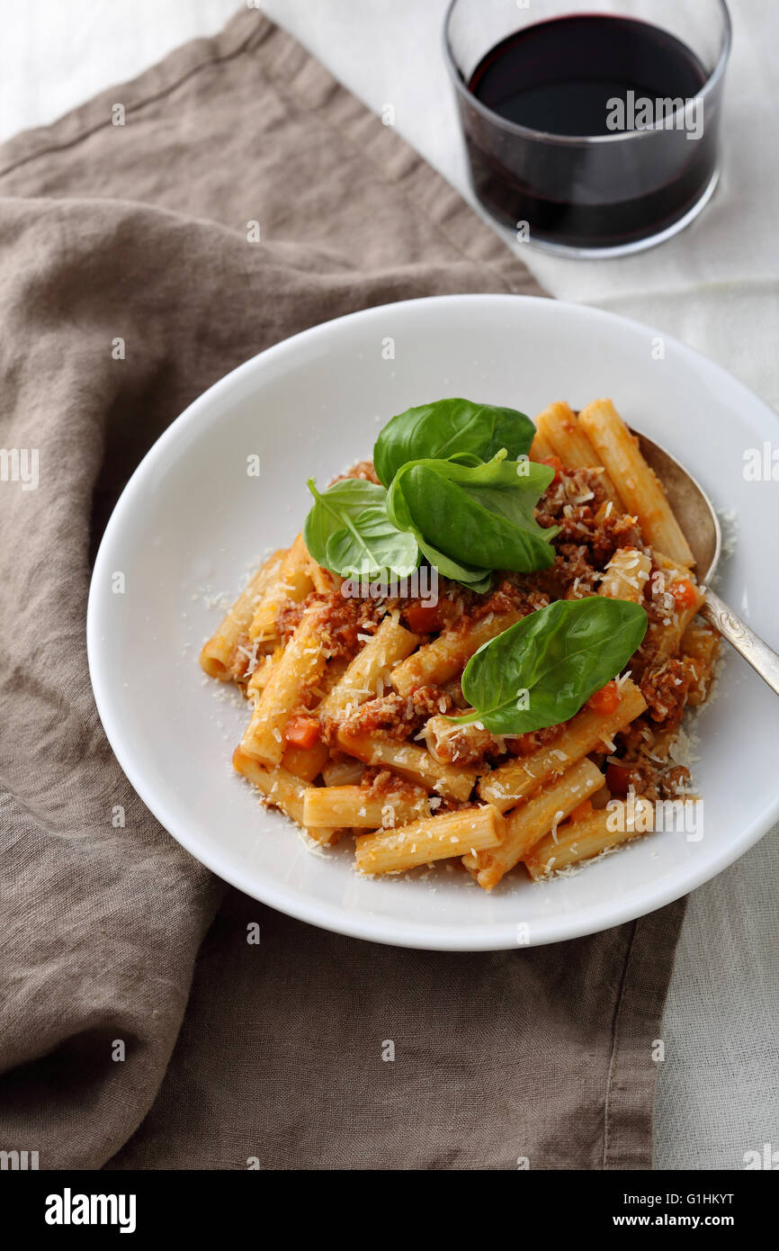 pasta with red sauce, food closeup Stock Photo - Alamy
