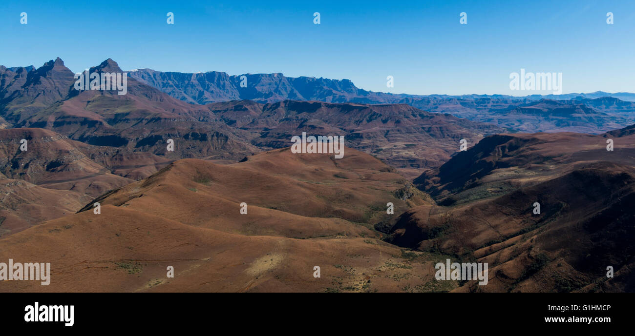 View from the top, Drakensberg Mountains, KwaZulu Natal, South Africa Stock Photo
