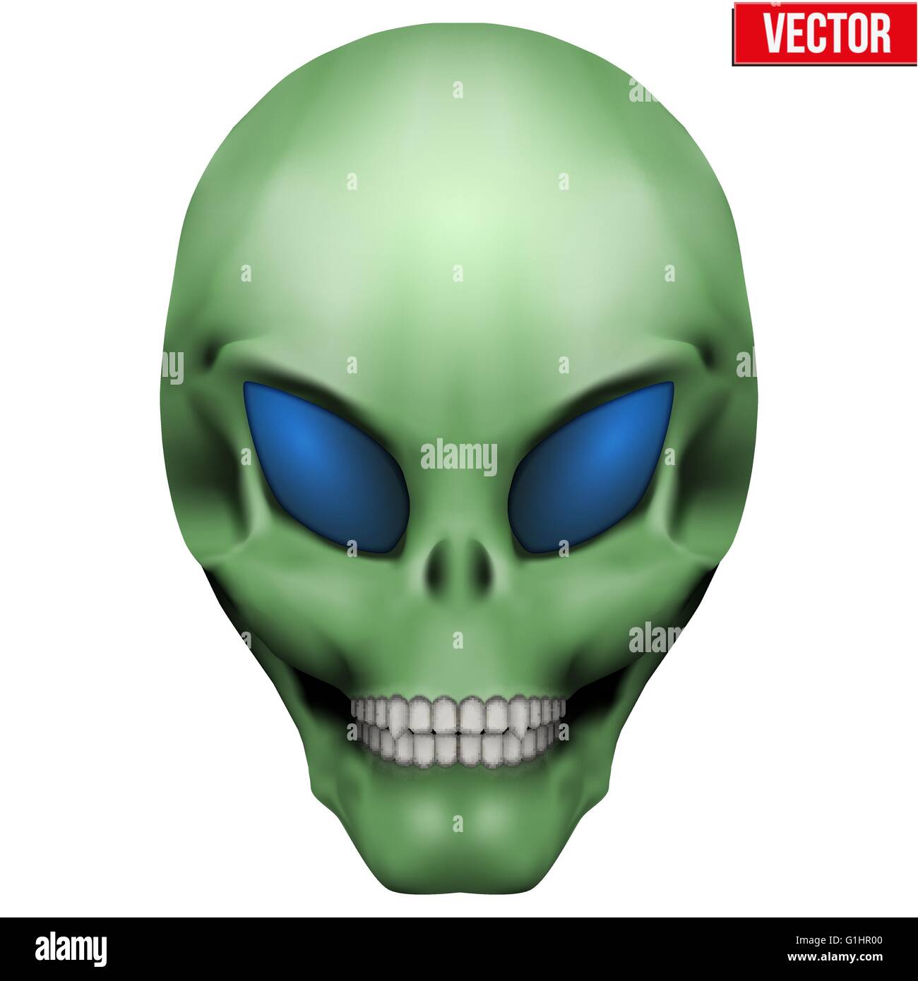 Vector Creative Humanoid alien skull. Stock Vector
