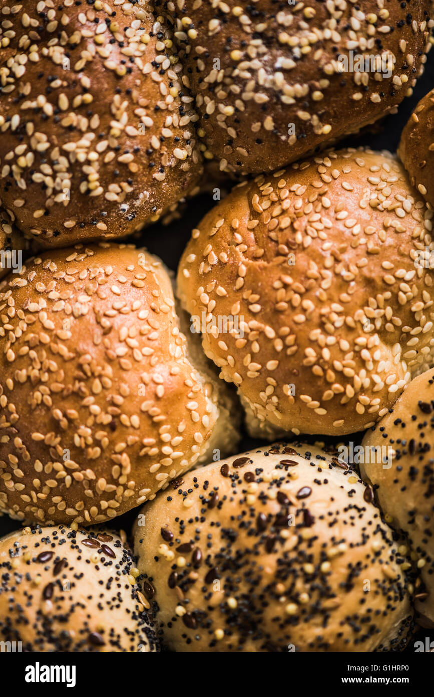 Healthy bakery rolls and buns, wholegrain food Stock Photo Alamy