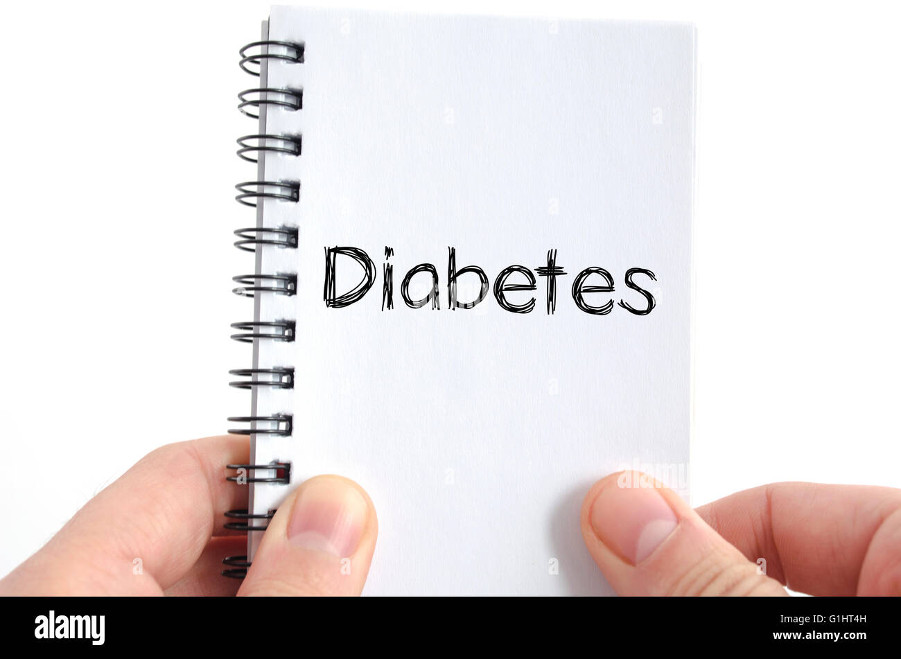 Diabetes text concept isolated over white background Stock Photo