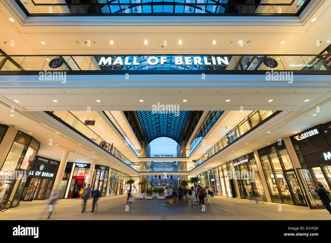 View of new Mall of Berlin shopping mall in Potsdamer Platz Berlin
