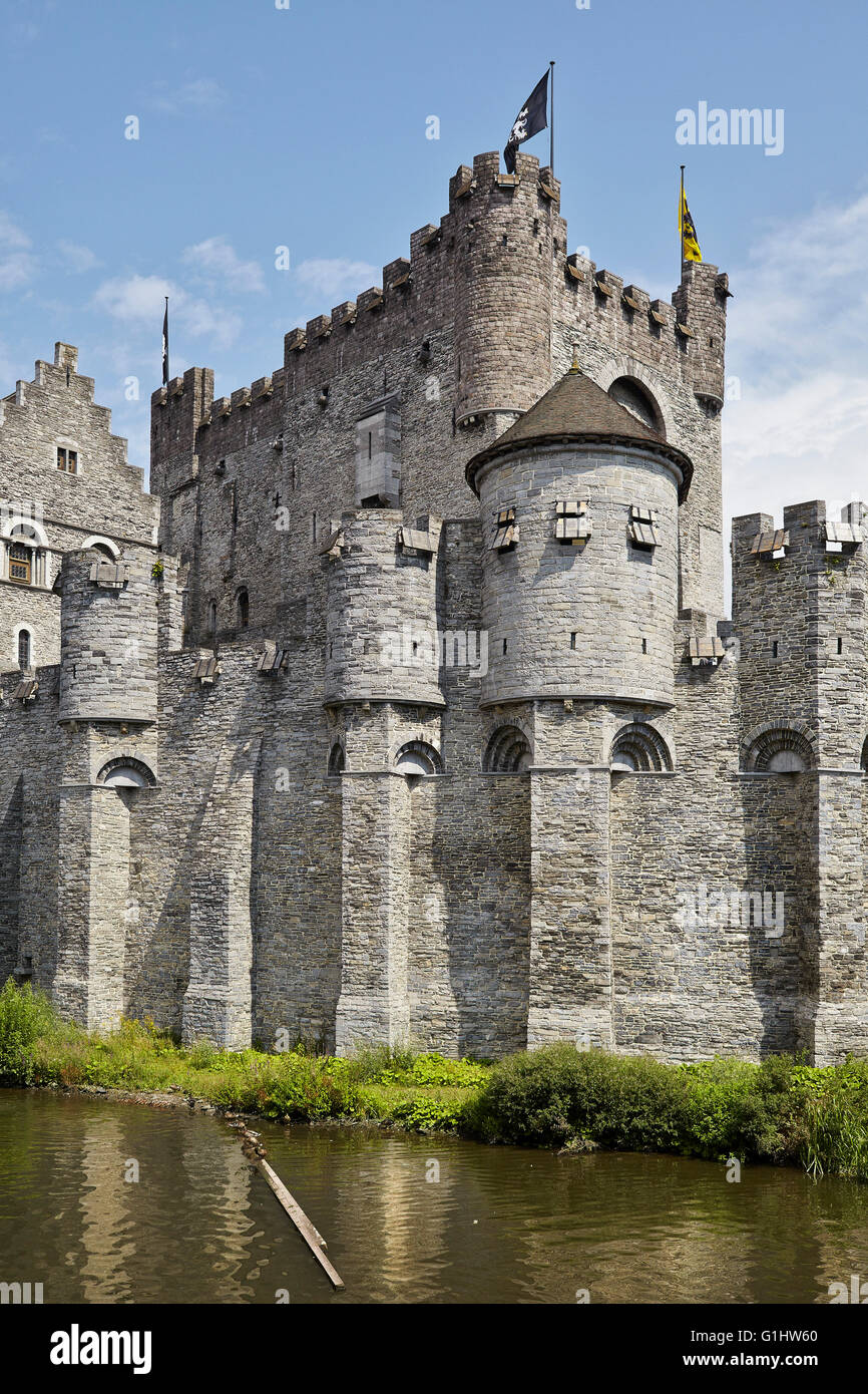 Castle of Counts of Flanders. Gent. Flanders. Belgium. Stock Photo