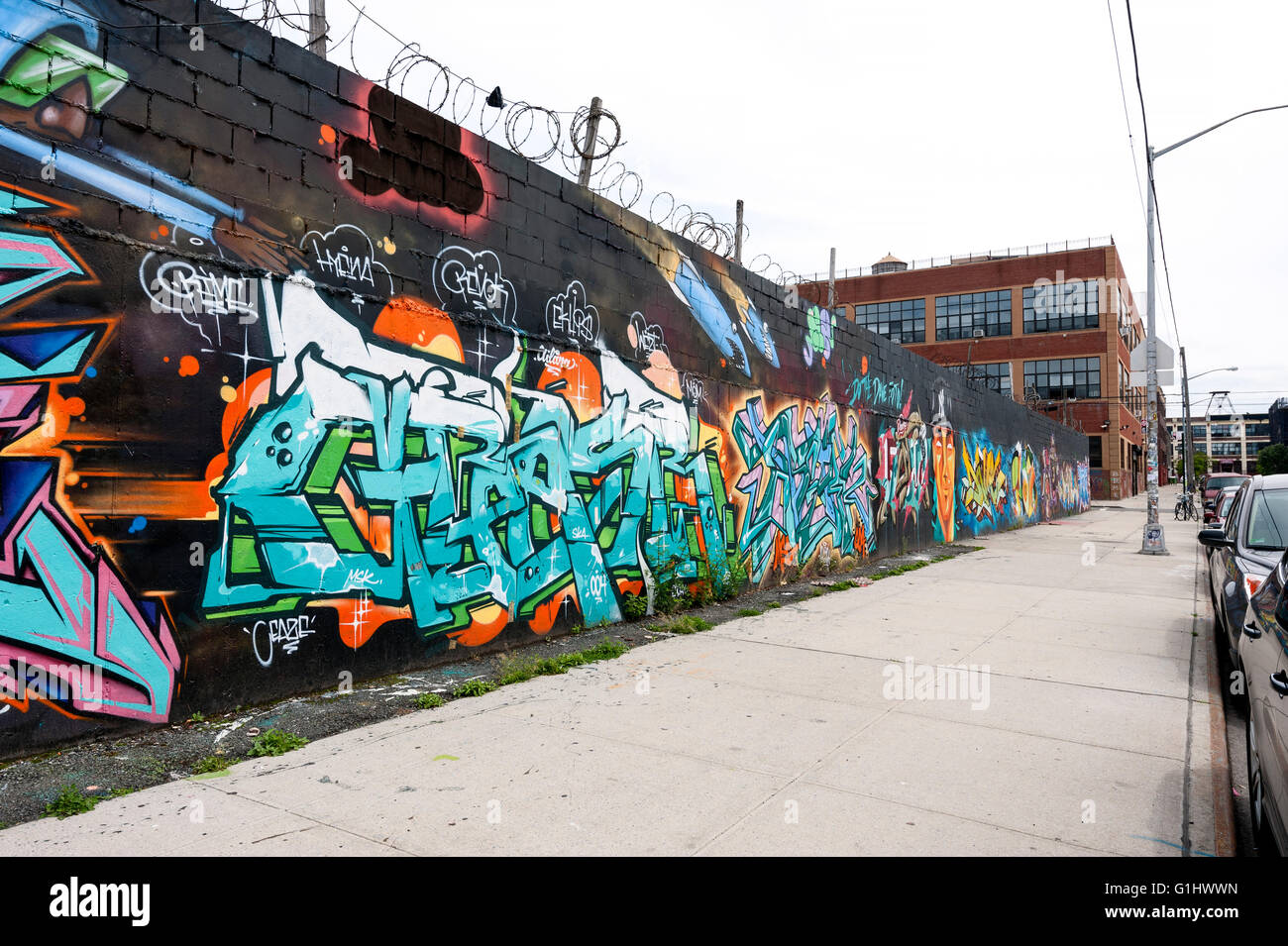 Graffiti mural, street art, Bushwick, Brooklyn, New York City. Stock Photo