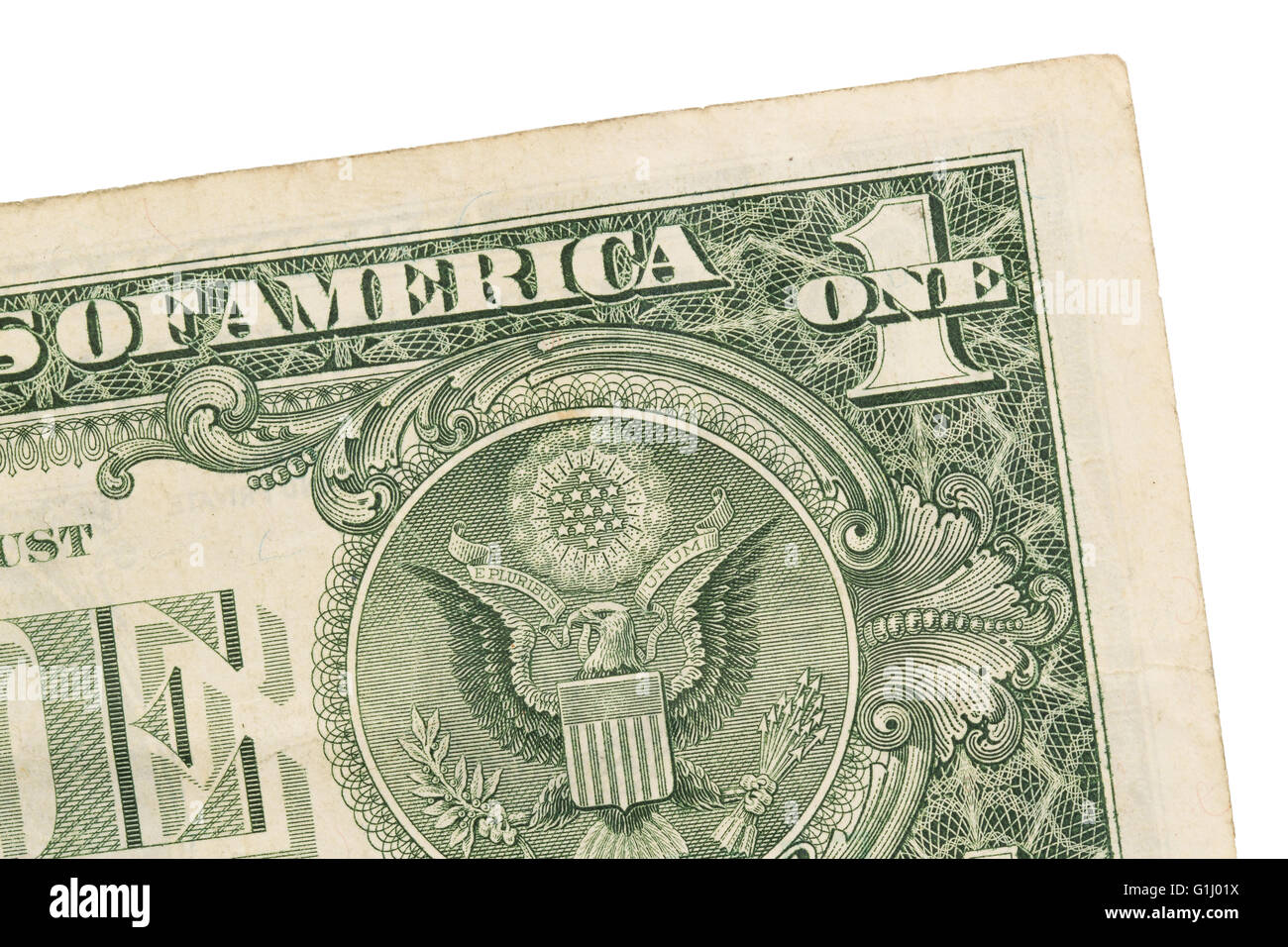 US one Dollar bill, close up photo, seal USA Stock Photo - Alamy