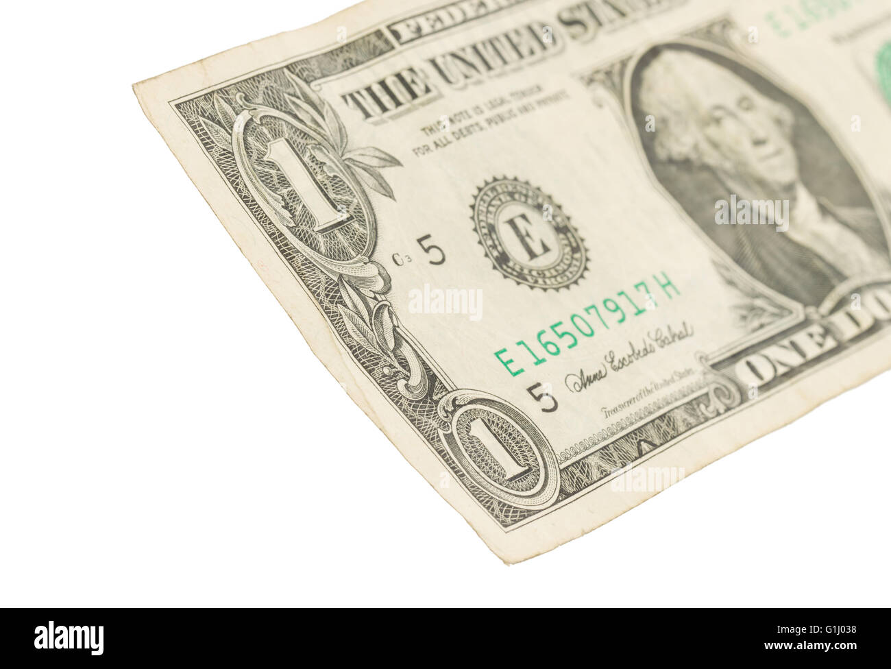 Single Money US one Dollar bill, close up photo Stock Photo - Alamy